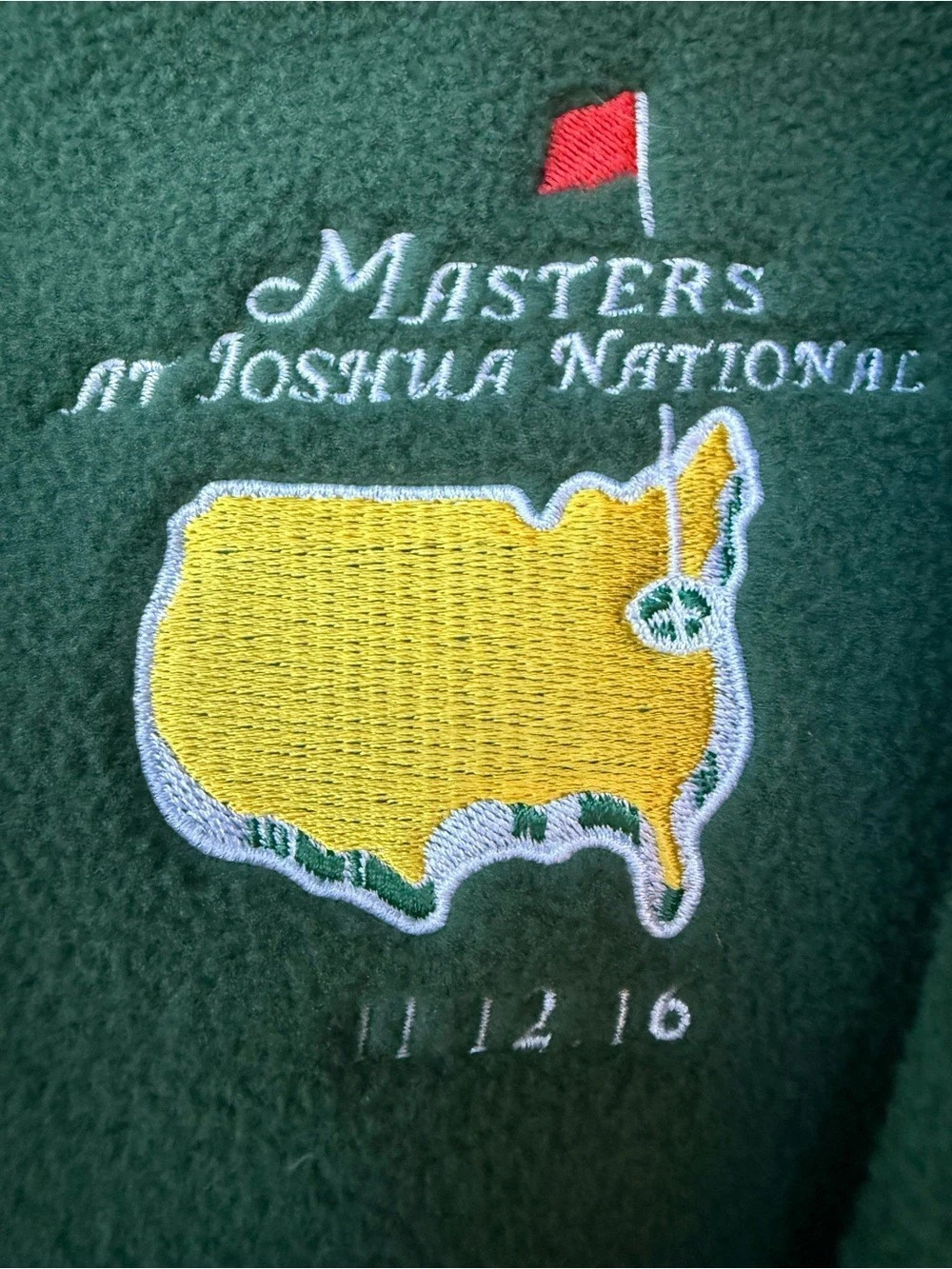 Masters Augusta National Golf Green Fleece 1/4 Zip Pullover Embroidered Logo - X